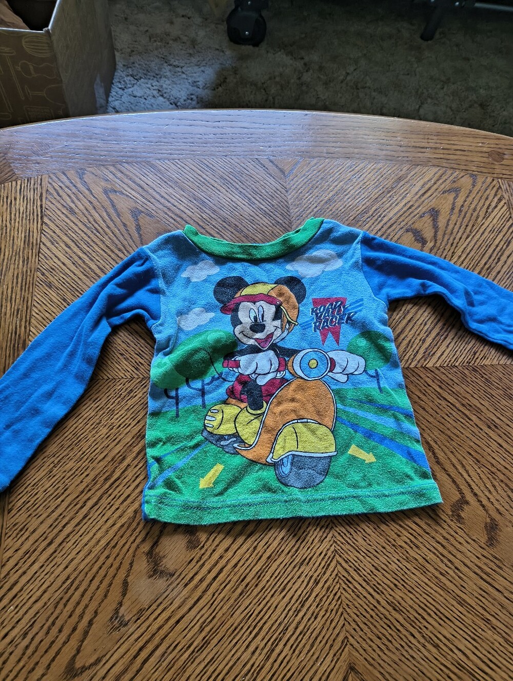 Disney Mickey Mouse Long-Sleeve T-Shirt - Blue Shirt - Size & Material Unknown